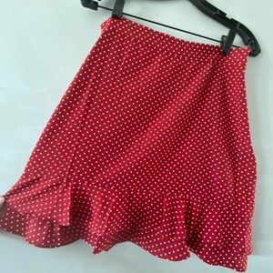 NEVER WORN. Red Polka-Dot Skirt.